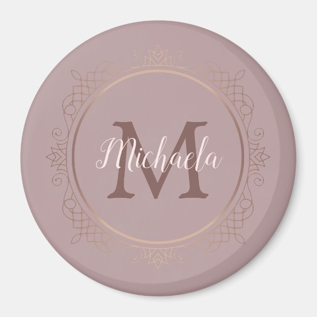 Rose Gold Elegant Monogram Template Large Magnet (Front)