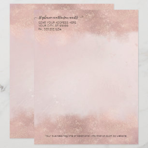 Rose Gold Elegant Professional Salon Hair Makeup Custom Letterhead