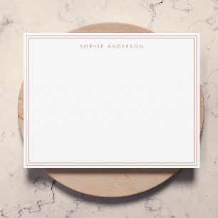 Rose Gold Elegant Sophisticated Border White Card