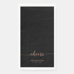 Rose gold Elegant Stylish Lettering Cheers Event P Napkin