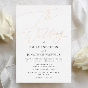 Rose Gold Elegant Traditional Calligraphy Wedding