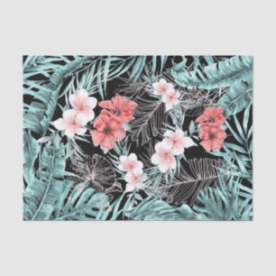 Rose Gold Elegant Tropical Botanical Island Luau Tissue Paper