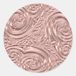 Rose gold elegant victorian classic round sticker