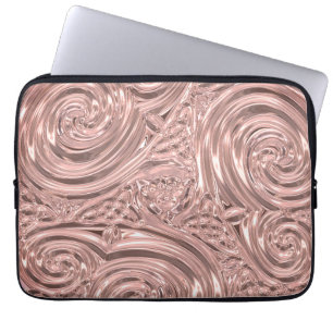 Rose gold elegant victorian laptop sleeve