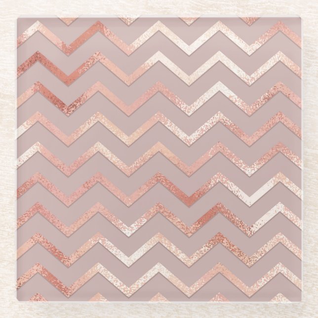 Rose gold: elegant vintage pattern. glass coaster (Front)