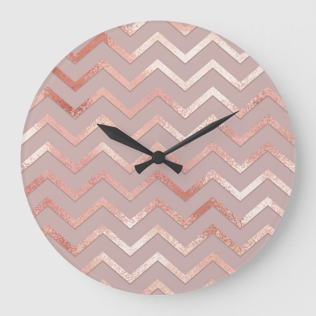 Rose gold: elegant vintage pattern. large clock (Front)