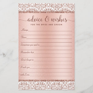 Rose Gold Elegant Wedding Advice Wishes 