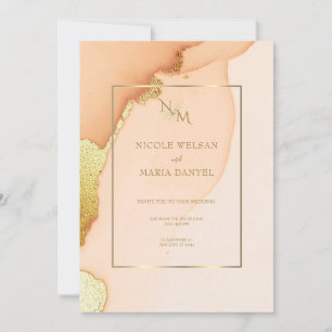 Rose Gold Elegant Wedding Invitation