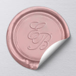 Rose Gold Elegant Wedding Monogram Sticker<br><div class="desc">(Not 3D) Rose Gold Elegant Wedding Monogram  Plain Stickers.</div>