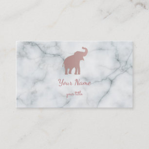 rose gold elephant on marble business card