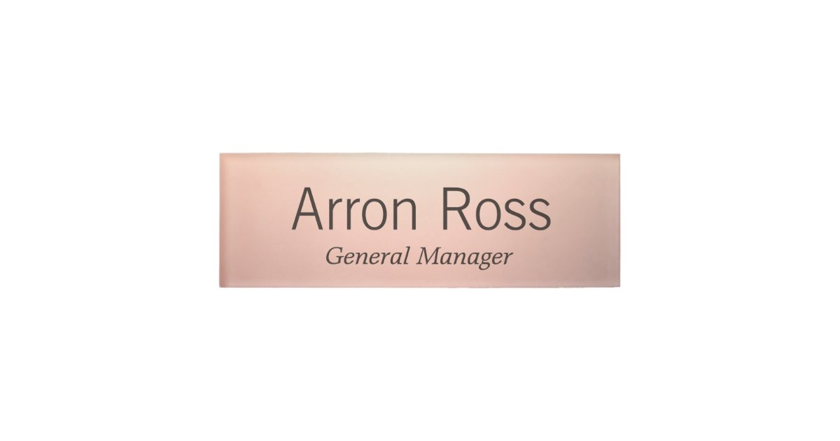 Rose Gold Employee Staff Magnetic Name Badge Zazzle Co Uk