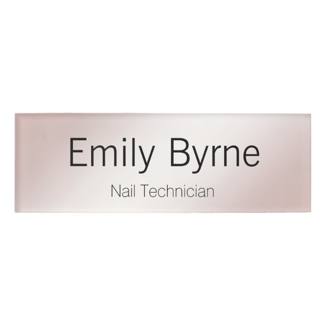 Rose Gold Employee Staff Magnetic Name Tag Badge (Front)