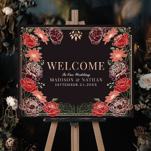 Rose Gold Enchanted Garden Wedding Welcome Sign