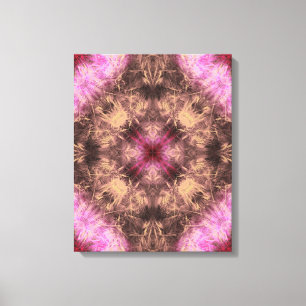 Rose Gold Energy Kaleidoscope Fractal Art Canvas Print