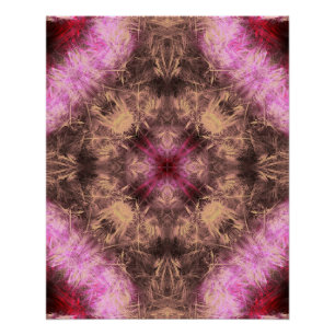 Rose Gold Energy Kaleidoscope Fractal Art Poster