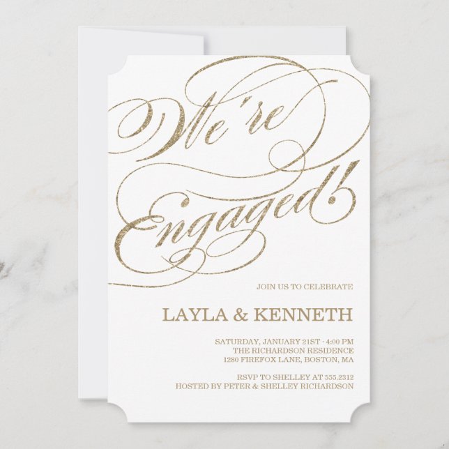 Rose Gold Engagement | Engagement Party Invitation (Front)