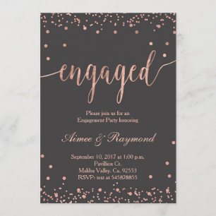 Rose Gold Engagement Party Invitation