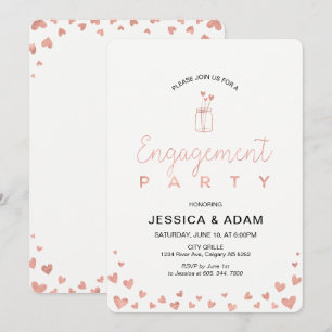 Rose Gold Engagement Party Invitation