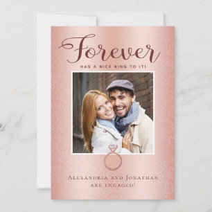 Rose Gold Engagement Photo Announcement
