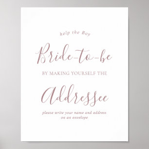 Rose Gold Envelope Address Shower Sign