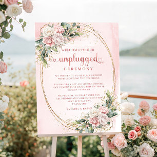Rose Gold Eucalyptus Greenery Unplugged Poster