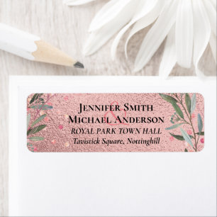 Rose Gold Eucalyptus Leaves Foil Look WEDDING