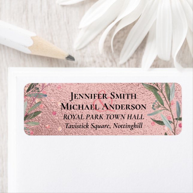 Rose Gold Eucalyptus Leaves Foil Look WEDDING (Insitu)