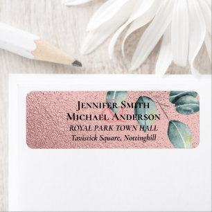 Rose Gold Eucalyptus Leaves Foil Look WEDDING