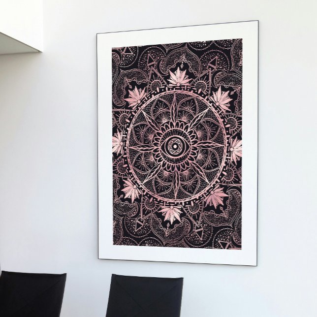 Rose Gold Eye Mandala Black Design Poster (Creator Uploaded)