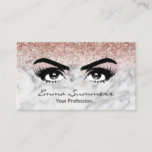Rose Gold Eyebrow Eyelash Marble  Makeup Eyes Business Card