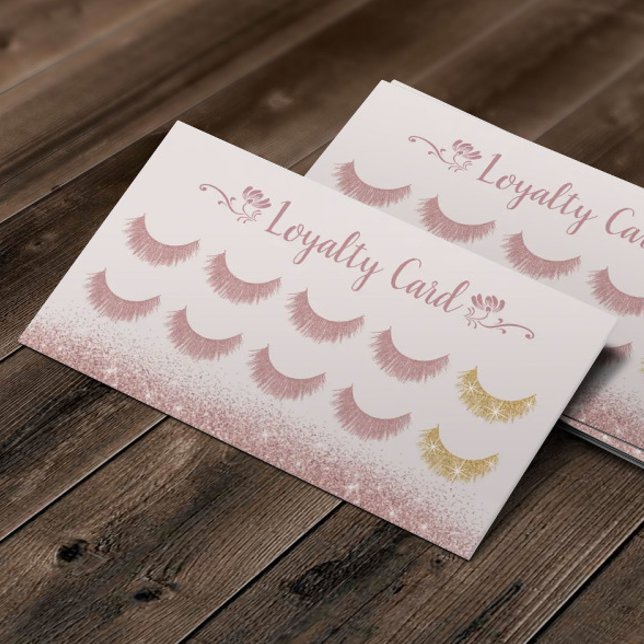 Rose Gold Eyelash Extensions Beauty Salon Loyalty Card (Creator Uploaded)