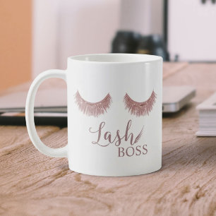 Rose Gold Eyelash Extensions Lash Boss Beauty Coffee Mug