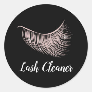 Rose Gold Eyelash Extensions Lash Cleaner Classic Round Sticker
