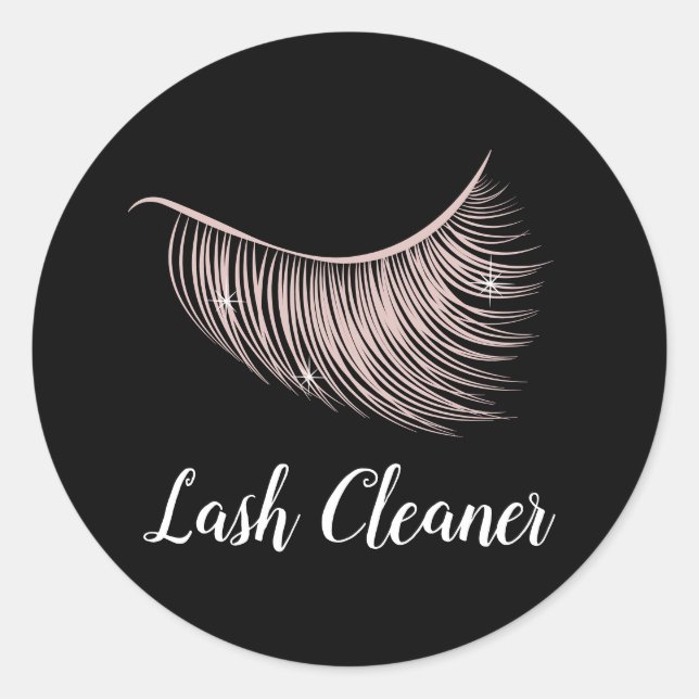 Rose Gold Eyelash Extensions Lash Cleaner Classic Round Sticker (Front)