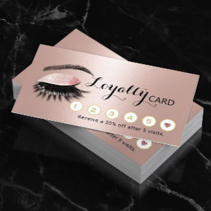 Rose Gold Eyelash Salon Makeup Artist Loyalty Card
