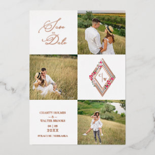 Rose Gold Fancy Modern Collage 3 Photos Wedding