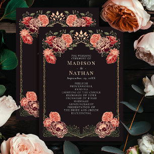 Rose Gold Fantasy Enchanted Garden Wedding Program Programme