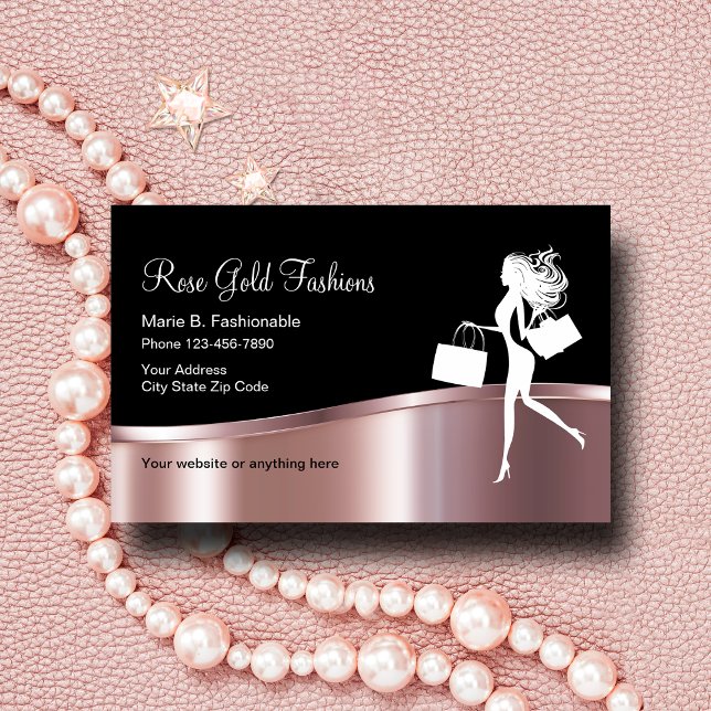 Rose Gold Fashion Design Business Card (Creator Uploaded)