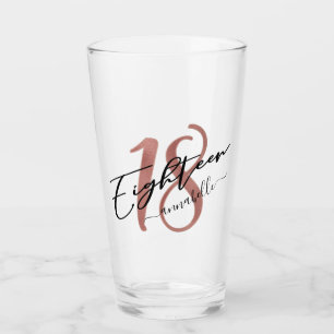 Rose Gold Faux Foil 18th Birthday Glass