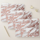 Rose Gold Faux Foil and White Marble Pattern
