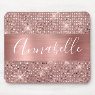 Rose Gold Faux Foil Chic Mouse Mat