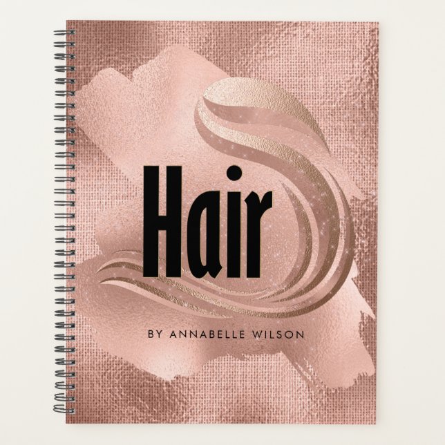 Rose Gold Faux Foil Hair Appointment Book Planner (Front)