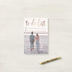 Rose Gold Faux Foil Script Photo To Do List Post-it Notes
