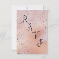 Rose Gold Faux Foil Texture and Foliage