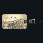 Rose Gold Faux Glitter Bling Personalised Metal Luggage Tag<br><div class="desc">This design may be personalised in the area provided by changing the photo and/or text. Or it can be customised by clicking Personalise this Template and then choosing the click to customise further option and delete or change the colour of the background, add text, change the text colour or style,...</div>