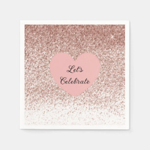 Rose Gold Faux Glitter Design Napkin