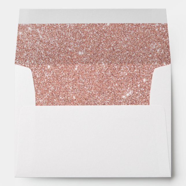 Rose gold faux glitter lined envelope (Back (Bottom))