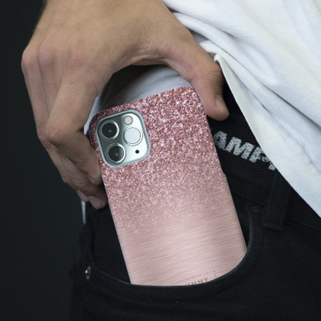 Rose-gold Faux Glitter & Metallic Texture Case-Mate iPhone Case (Creator Uploaded)