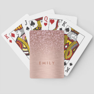 Rose-gold Faux Glitter & Metallic Texture Playing Cards