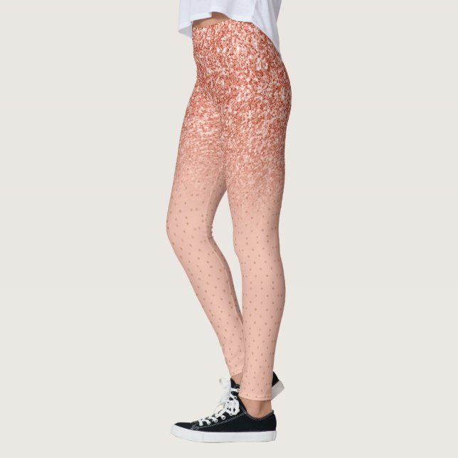 Rose-gold faux glitter ombre leggings (Left)